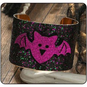 Halloween Bracelet For Women Unique Ghost Pumpkin Skull Bat Goth Cuff Bracelet